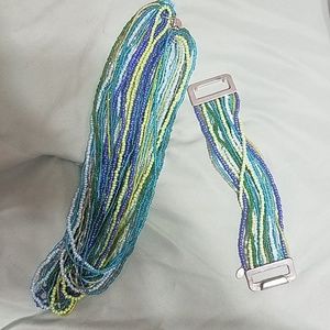 Beaded necklace and bracelet